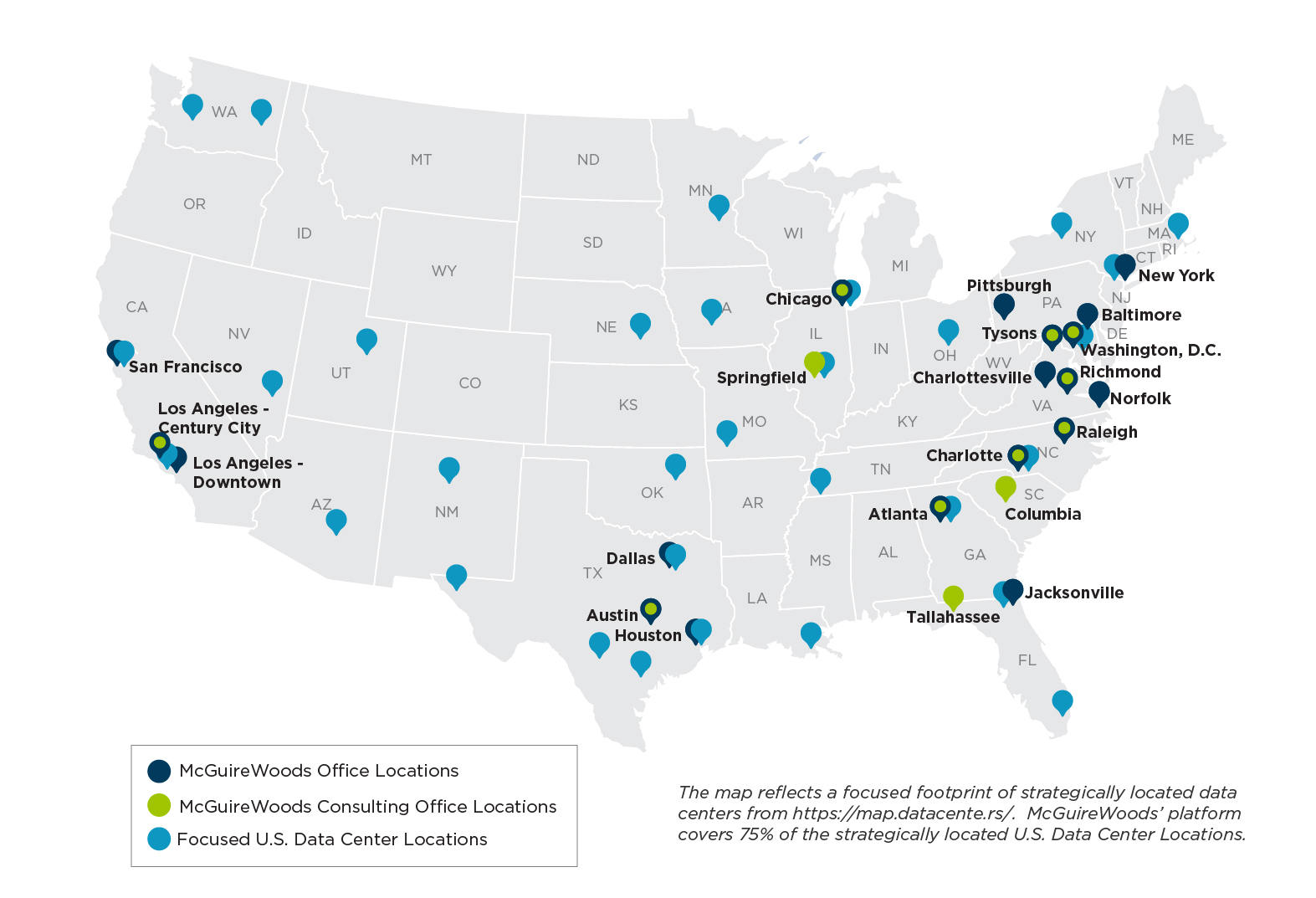 Focused US data center locations